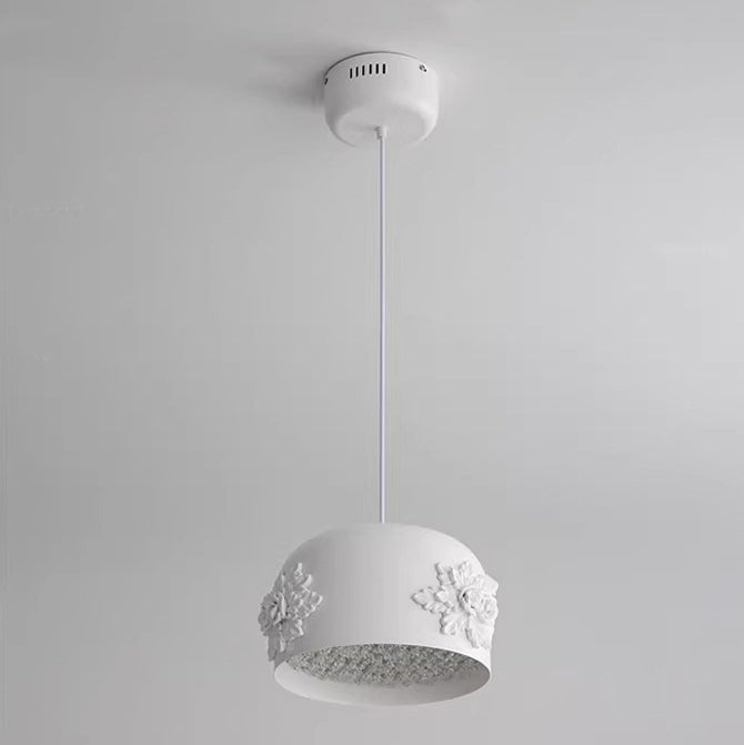 Moderne Art Deco Zylinder Eisen Harz 1-Licht Pendelleuchte für Schlafzimmer 