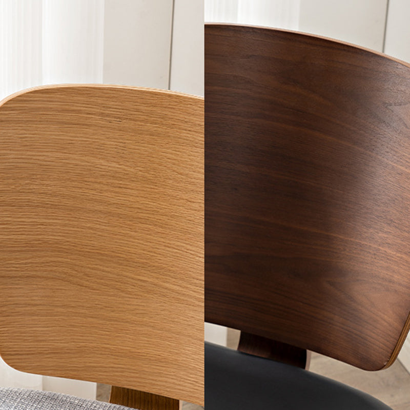Chaise de salle à manger en bois avec revêtement en cuir PU simplicité contemporaine pour salon 