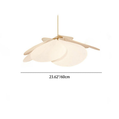 Abat-jour contemporain en tissu pétale de style bohème, luminaire suspendu à 1 lumière pour le salon 
