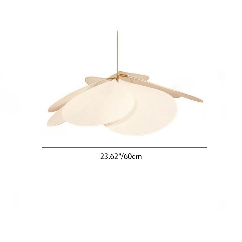 Abat-jour contemporain en tissu pétale de style bohème, luminaire suspendu à 1 lumière pour le salon 