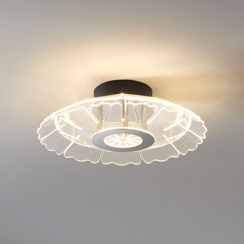 Moderne Luxus Eisen Edelstahl Acryl Blume Runde LED Semi-Flush Mount Deckenleuchte Für Schlafzimmer 