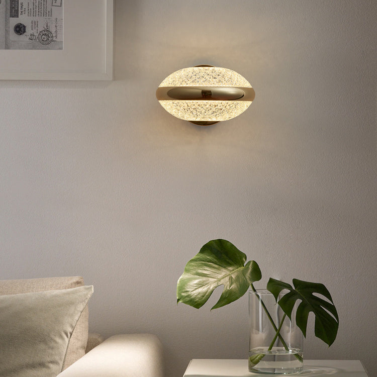 Modern Luxury Iron PMMA Elliptical Round LED Wall Sconce Lamp For Hallway