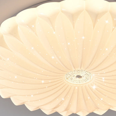 Luz de techo LED de montaje empotrado de girasol redondo minimalista moderno de hierro y PVC para sala de estar 