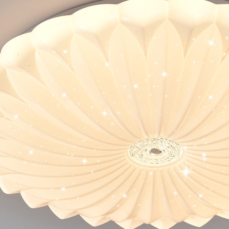 Luz de techo LED de montaje empotrado de girasol redondo minimalista moderno de hierro y PVC para sala de estar 