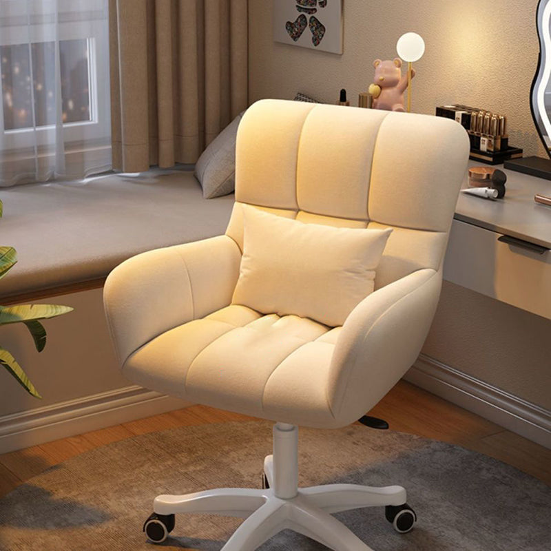 Moderner minimalistischer quadratischer Rücken Samt Baumwolle Nylon Schreibtischstuhl Rückenlehne Armlehne für Home Office 