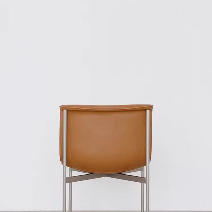 Modern Minimalist Square Cushion Microfiber Leather Stainless Steel High Resilience Sponge Dining Chair Backrest For Dining Room