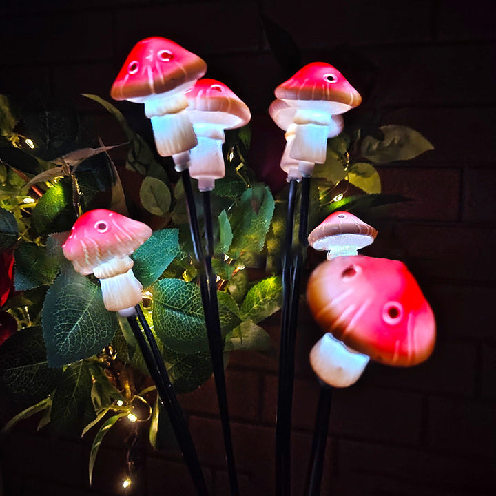 Moderne Art Deco Solar Wasserdichte Pilz Zweig Kunststoff Edelstahl LED Outdoor Boden Stecker Licht Für Garten 