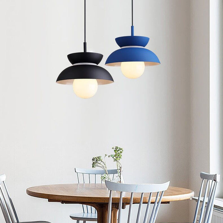 Lámpara colgante de 1 luz de aluminio sólido color minimalista nórdico 