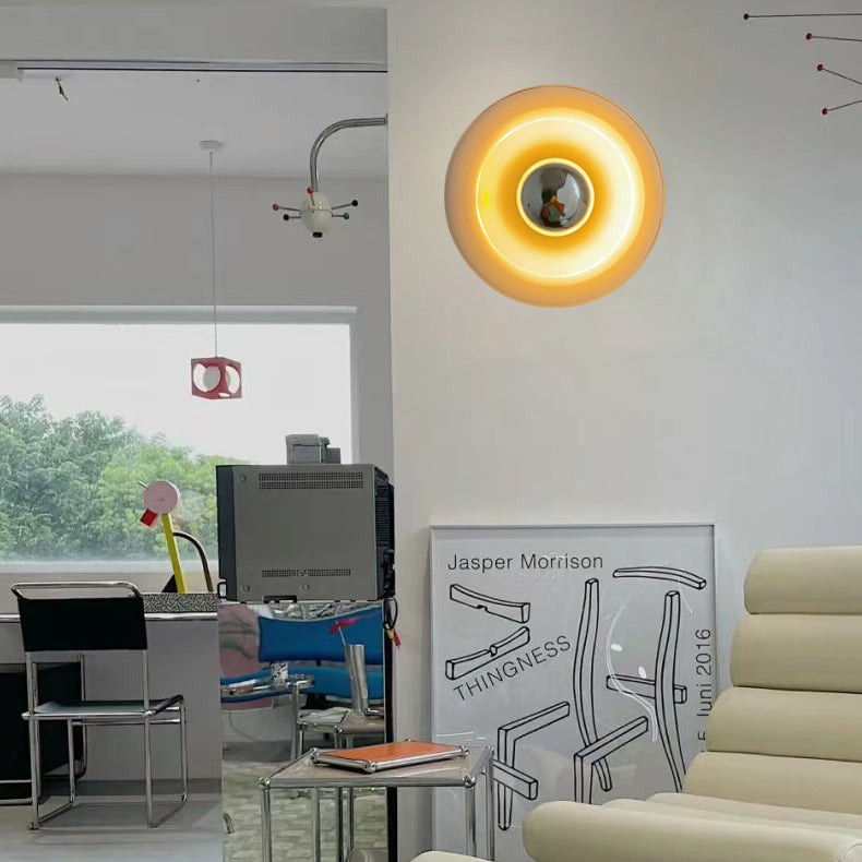 Moderne Einfachheit Zylinder Eisen Glas 1-Licht Wandleuchte Lampe für Schlafzimmer 