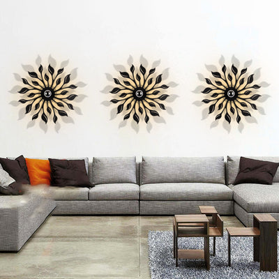 Applique murale contemporaine créative en fer à une lumière avec feuille ronde pour salon 