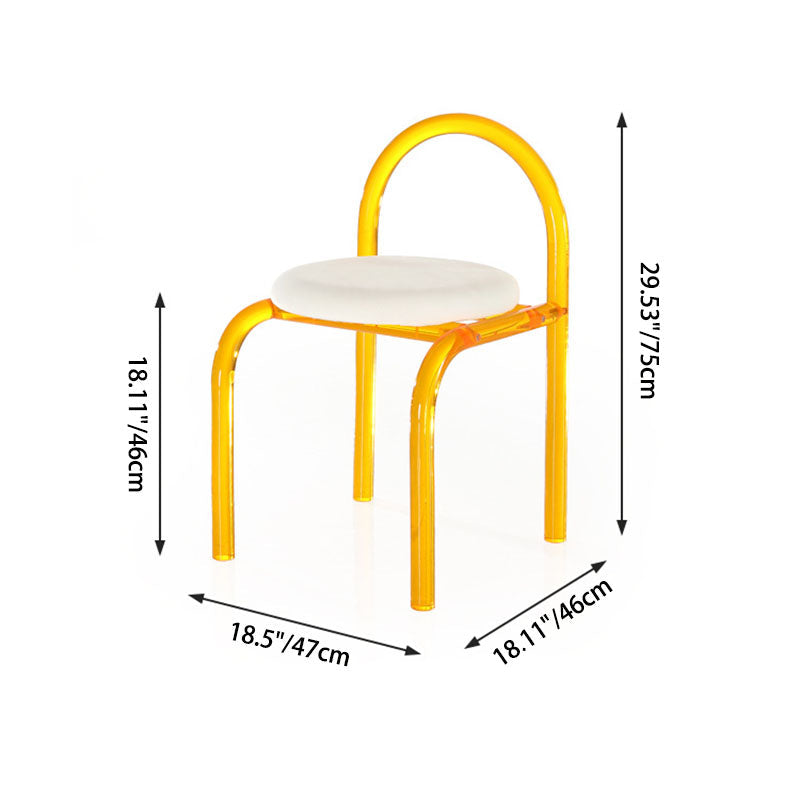 Dossier de chaise de salle à manger en velours acrylique nordique contemporain avec éponge ronde pour salle à manger 