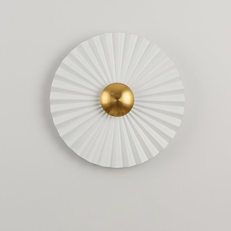Applique murale LED contemporaine créative ronde à bord festonné pour salon 