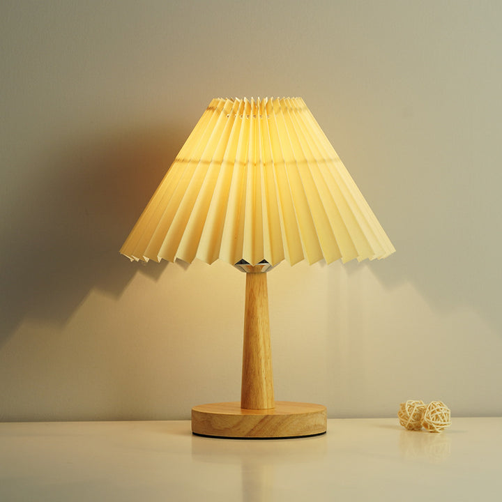 Lampe de table LED en forme de parapluie plissé vintage 