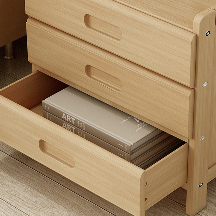 Modern Minimalist Rectangular Coat Rack Nan Bamboo MDF Nightstand 1/3 Drawer For Bedroom