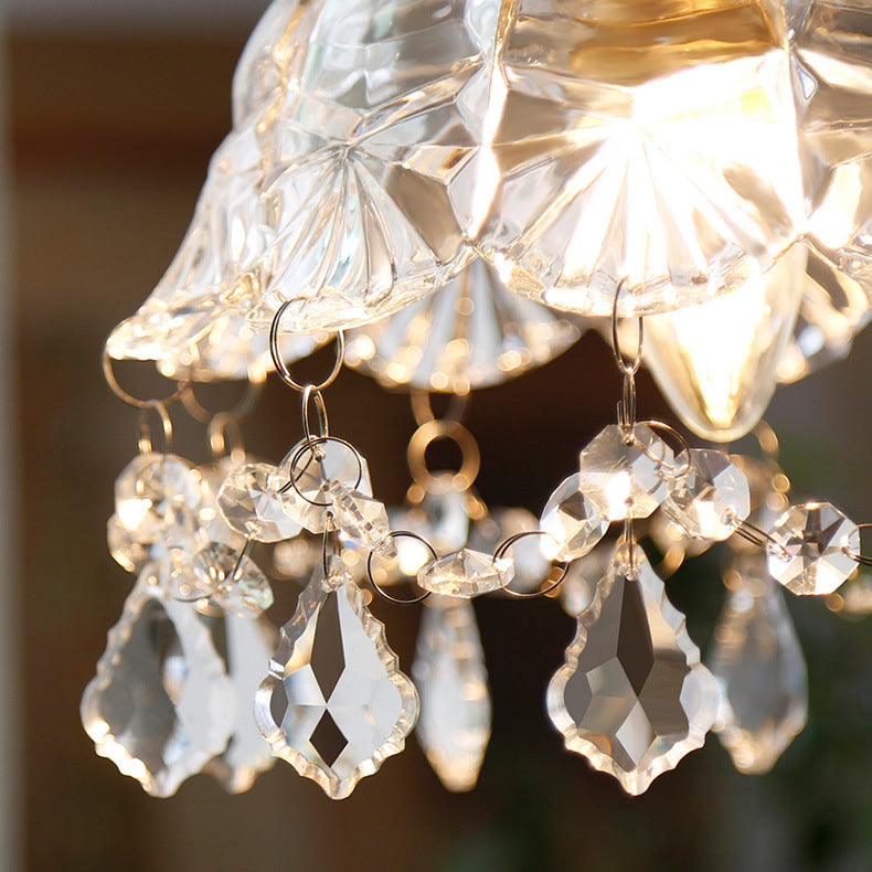 Moderne Art Deco Messing Rahmen Kristall Runde Glas Schatten 1-Licht Pendelleuchte für Wohnzimmer 
