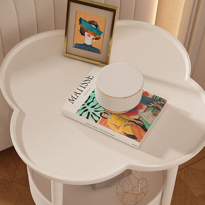 Table d'appoint contemporaine en forme de fleur créative à deux niveaux pour le salon 