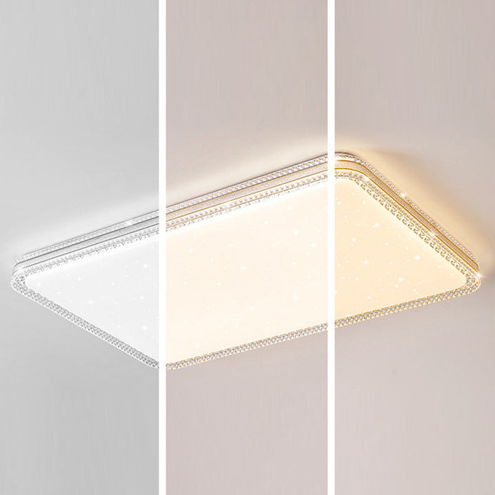 Contemporary Scandinavian Iron Acrylic Round Square Acrylic Skeleton Border LED Flush Mount Ceiling Light For Living Room
