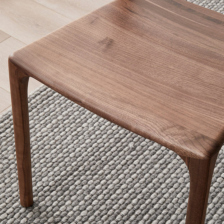 Chaise de salle à manger carrée en bois de noyer rétro contemporain avec dossier pour salle à manger 