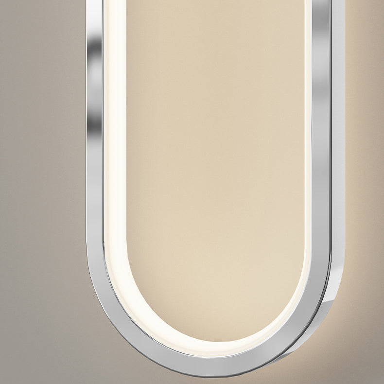 Moderne minimalistische lange ovale Hardware Aluminium LED Wandleuchte Lampe für Wohnzimmer 