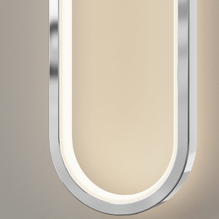 Moderne minimalistische lange ovale Hardware Aluminium LED Wandleuchte Lampe für Wohnzimmer 