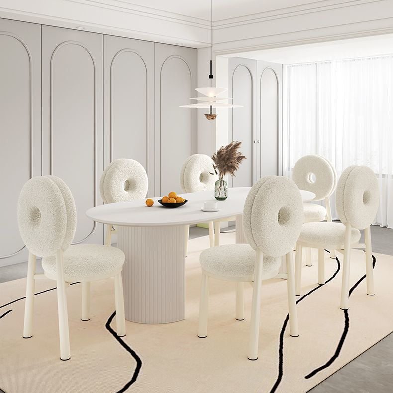 Chaise de salle à manger contemporaine en laine d&