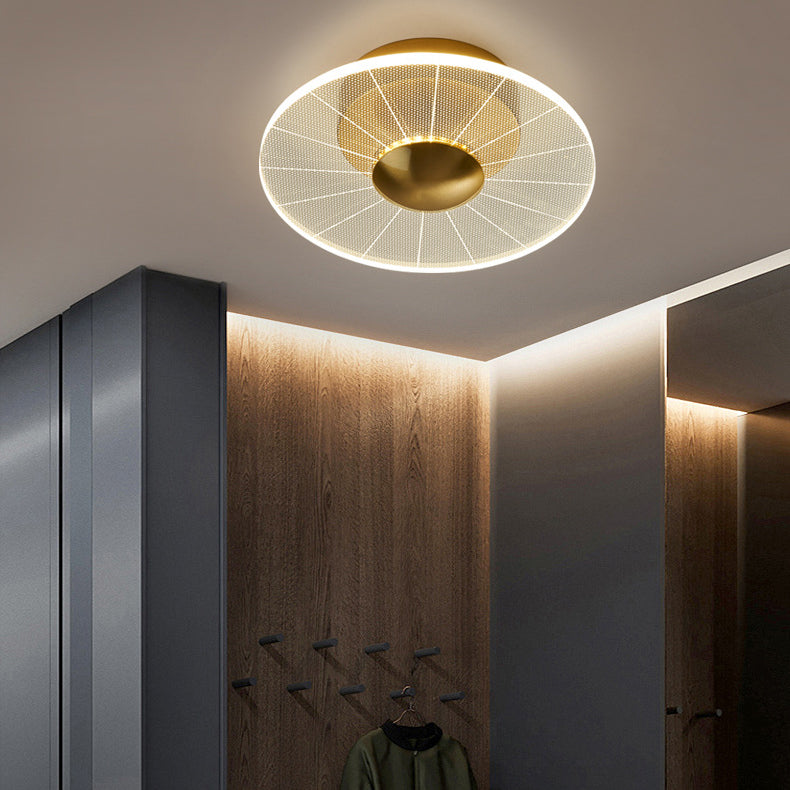 Luz de techo LED semi-empotrada moderna minimalista redonda cuadrada de flores de acrílico y metal para dormitorio 