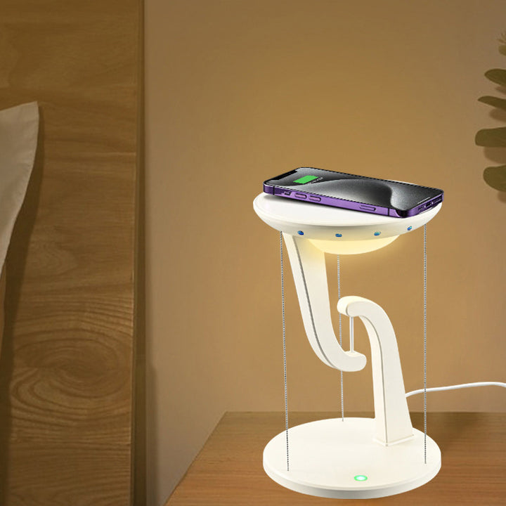 Contemporary Creative Suspended Wireless Charging ABS USB LED Table Lamp For Bedroom