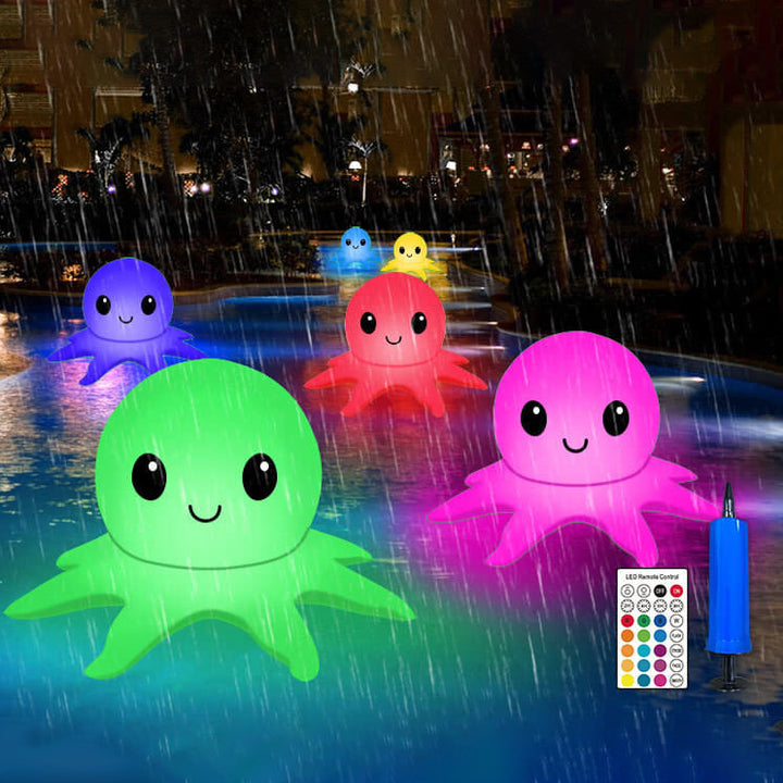 Lumière LED Extérieure Gonflable Étanche à Sept Couleurs Moderne Décorative Solaire Octopus 