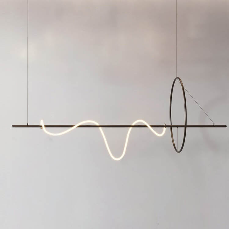 Moderne Einfachheit Legierung Geformter Bogen LED Insel Licht Kronleuchter Für Esszimmer 