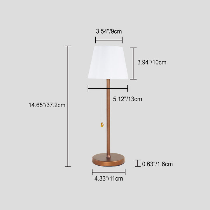 Lampe de table LED rechargeable en tissu de simplicité moderne, aluminium, plastique, cylindre de silice pour chevet 