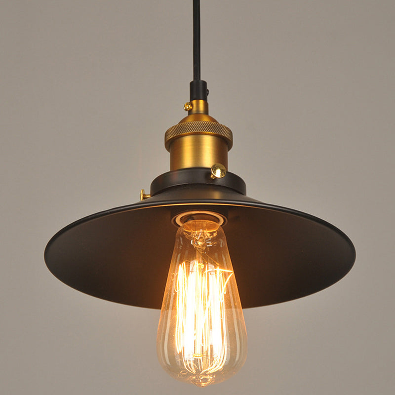Zeitgenössische industrielle Eisen Topf Deckel Form Glas 1-Licht Pendelleuchte für Esszimmer 