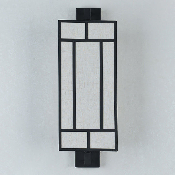 Lámpara Aplique de Pared de 1 Luz de Hierro con Pantalla de Tela Rectangular Retro Contemporánea para Comedor 