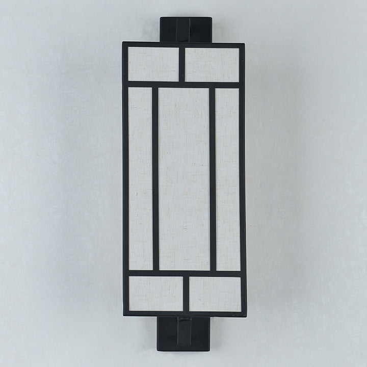 Lámpara Aplique de Pared de 1 Luz de Hierro con Pantalla de Tela Rectangular Retro Contemporánea para Comedor 