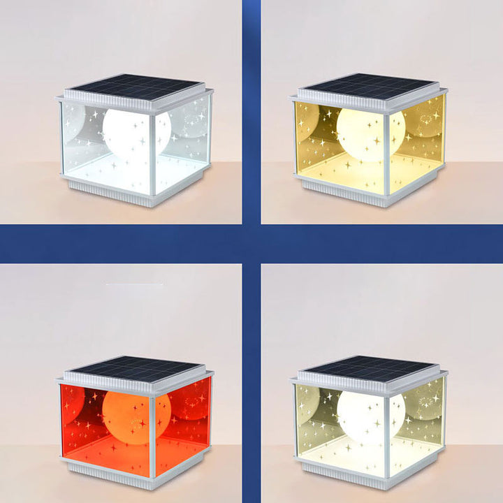 Moderne Schlichtheit Aluminiumlegierung Glas Quadratische Kugel LED Außenlandschaftsleuchte für den Garten 