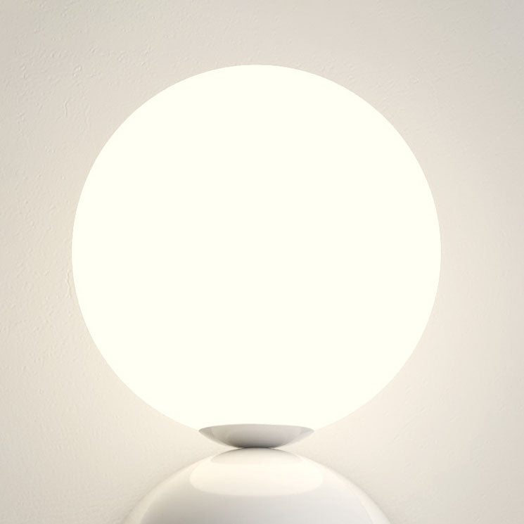 Lámpara de Aplique de Pared de 1 Luz de Hierro de Plástico en Forma de Perla Estilo Crema Francesa 