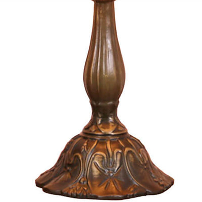 Tiffany Trumpet Flower Stained Glass Dome 1-Light Table Lamp