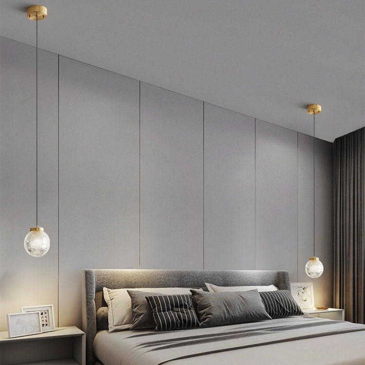Lumière Nordique de Luxe Simple Boule de Verre Suspension à 1 Lumière 