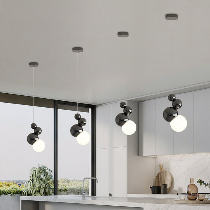 Moderne minimalistische Creme Multi Orb Eisen 1/2/3 Licht Insel Licht Kronleuchter für Esszimmer 