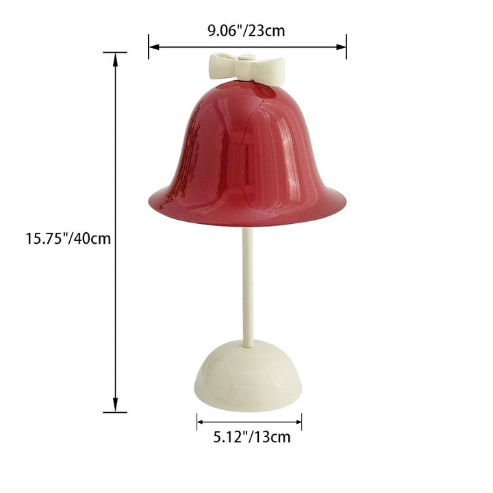 Moderne minimalistische Tischleuchte mit Schleifenglocke im Creme-Ton und LED 
