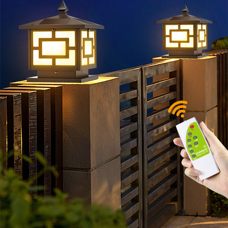 Lanterne carrée en acrylique ABS étanche solaire traditionnelle chinoise, éclairage paysager LED pour extérieur, lumière pour patio extérieur 