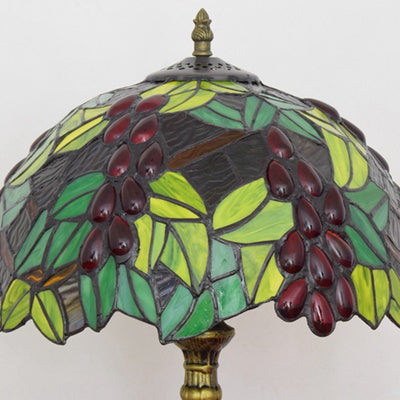 Traditionelle Tiffany Dome Flower Aluminium Glas 1-Licht Tischlampe für Schlafzimmer 