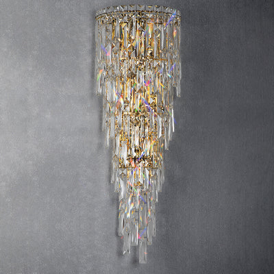 Zeitgenössische Luxus Kristall Quaste Halb Pfosten 1-Licht Wandleuchte Lampe für Wohnzimmer 