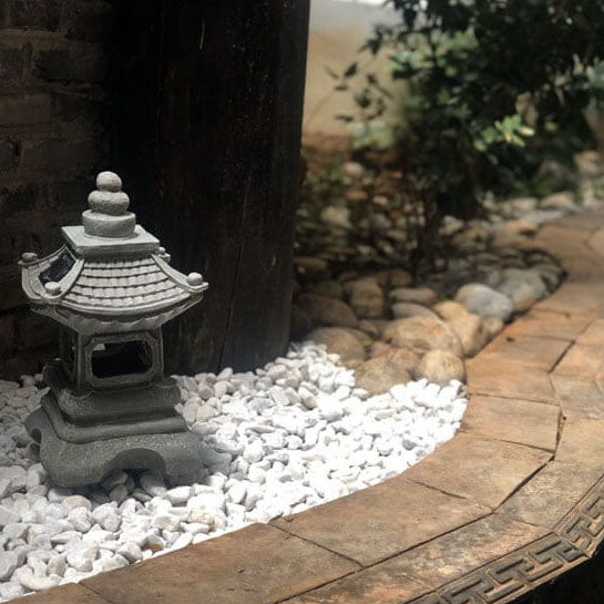 Japanische Zen Solar wasserdichte Pagoda Stein LED Outdoor Garten Dekoration Landschaftslicht 
