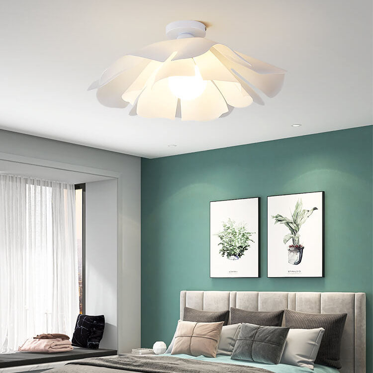 Modern Creative Petal Acrylic Lampshade 1-Light Semi-Flush Mount Ceiling Light