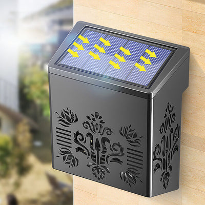 مصباح شمسي خارجي بتصميم مربع مجوف LED لتزيين الفناء والجدار 