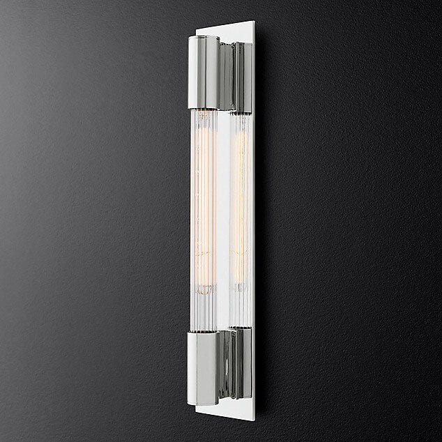 Modern Minimalist Glass Strip Mirror Vanity Light 1-Light Wall Sconce Lamp