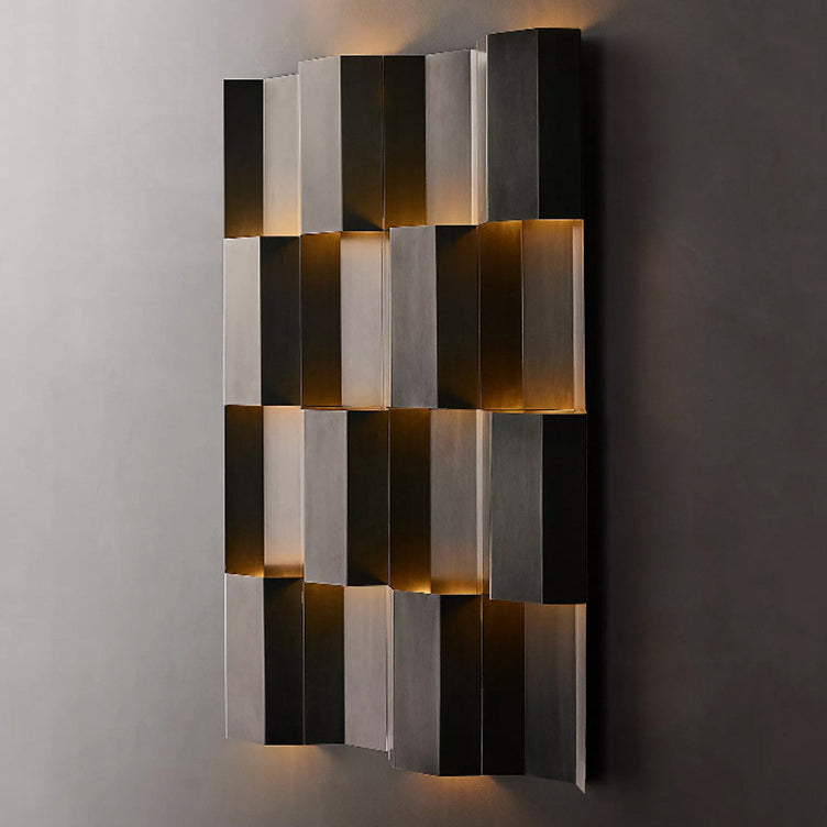 Lámpara de apliqué de pared LED rectangular de acero inoxidable, retro contemporánea e impermeable, para patio exterior 