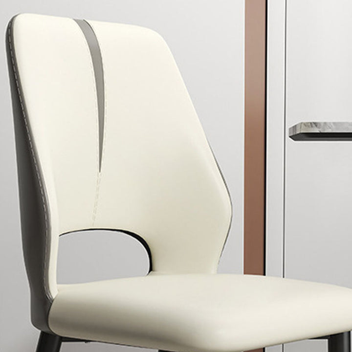 Modern Luxury Square Cushion Faux Leather Carbon Steel Dining Chair Backrest For Dining Room