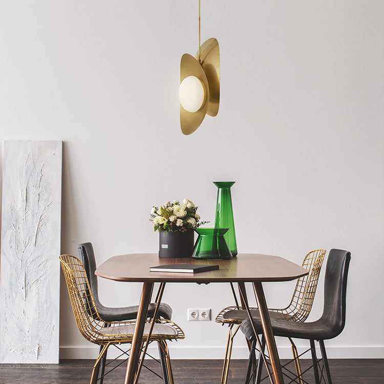 Suspension contemporaine scandinave en fer et verre, fausse lingot sphérique à 1 lumière pour salle à manger 