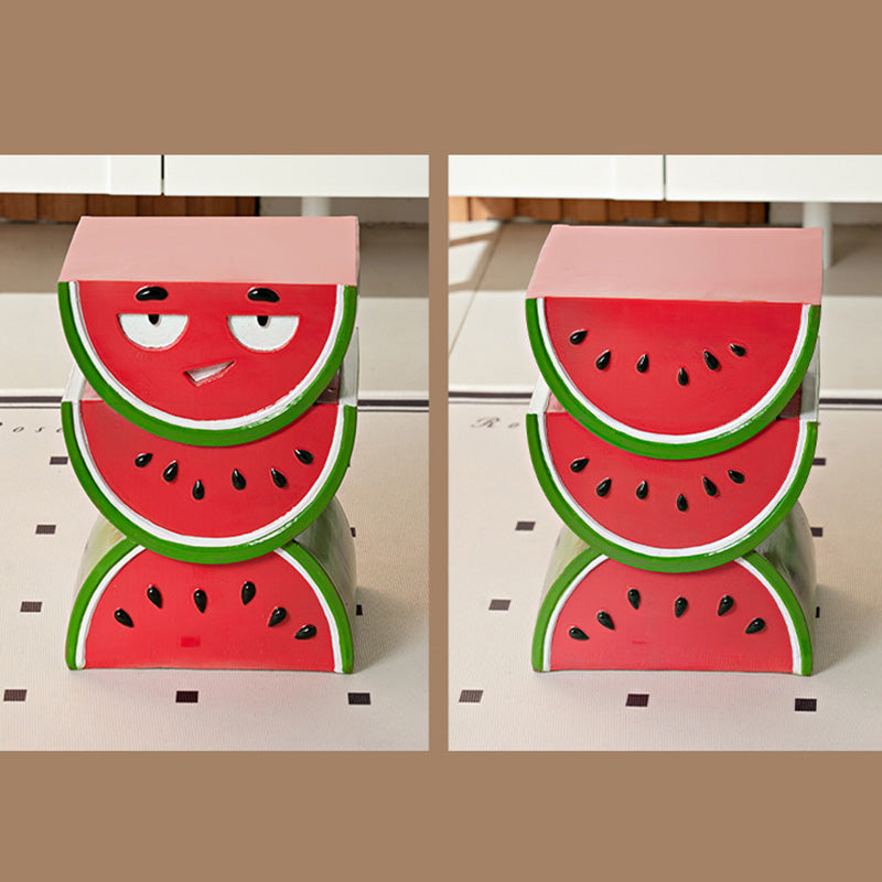 Mesa de café de resina con diseño contemporáneo de sandía amarilla y durazno para sala de estar 